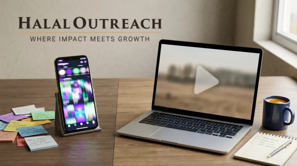 Vertical feed video on a phone beside a long form video on a laptop showing how YouTube works as both social media and search