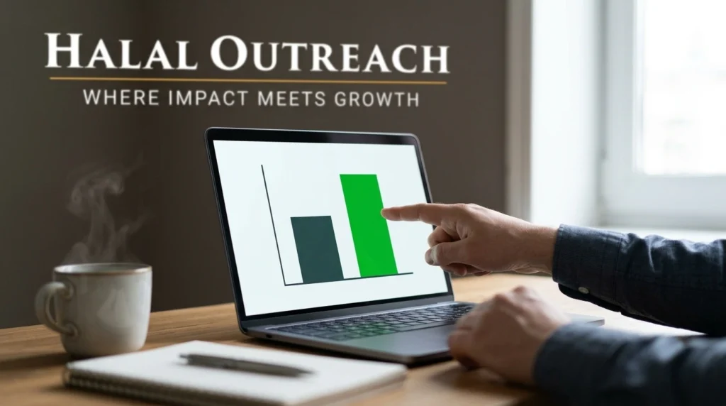 Before-and-after organic traffic chart used as proof in an SEO case study