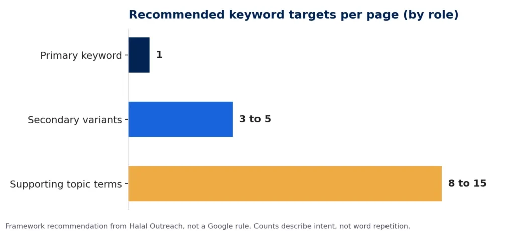 how many seo keywords per page