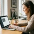 Business owner editing a WordPress website in the block editor on a laptop